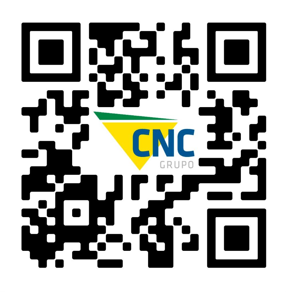 QR Code com a marca Grupo CNC para acesso à documentação da máquina